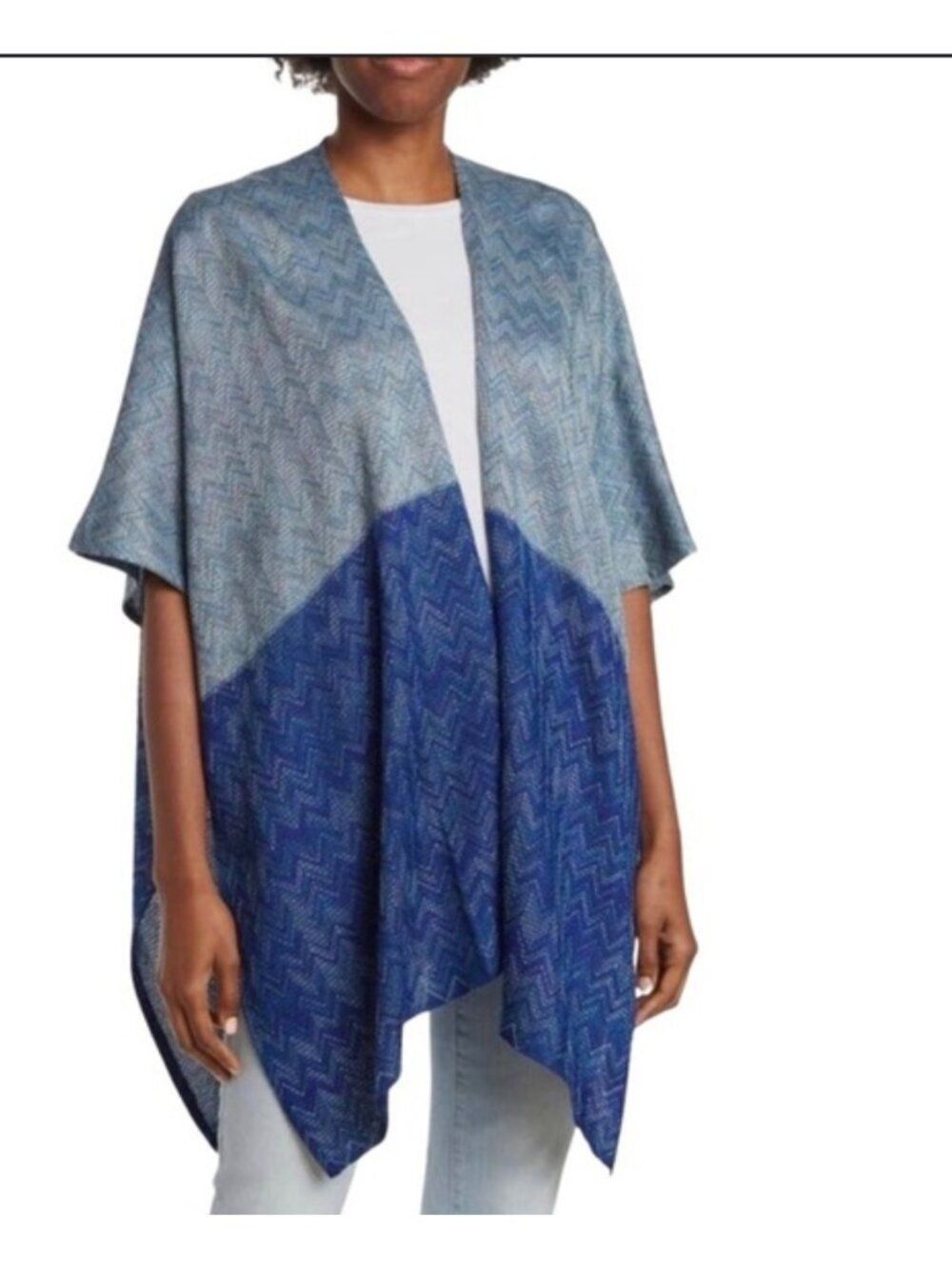 Vince Camuto Blue Colorblock  Cadigan Kimono Cover-Up OSFM